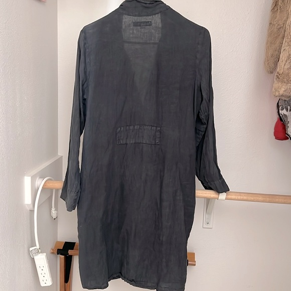 FLAX Linen Coat with pockets Oversized linen blazer - Picture 6 of 10